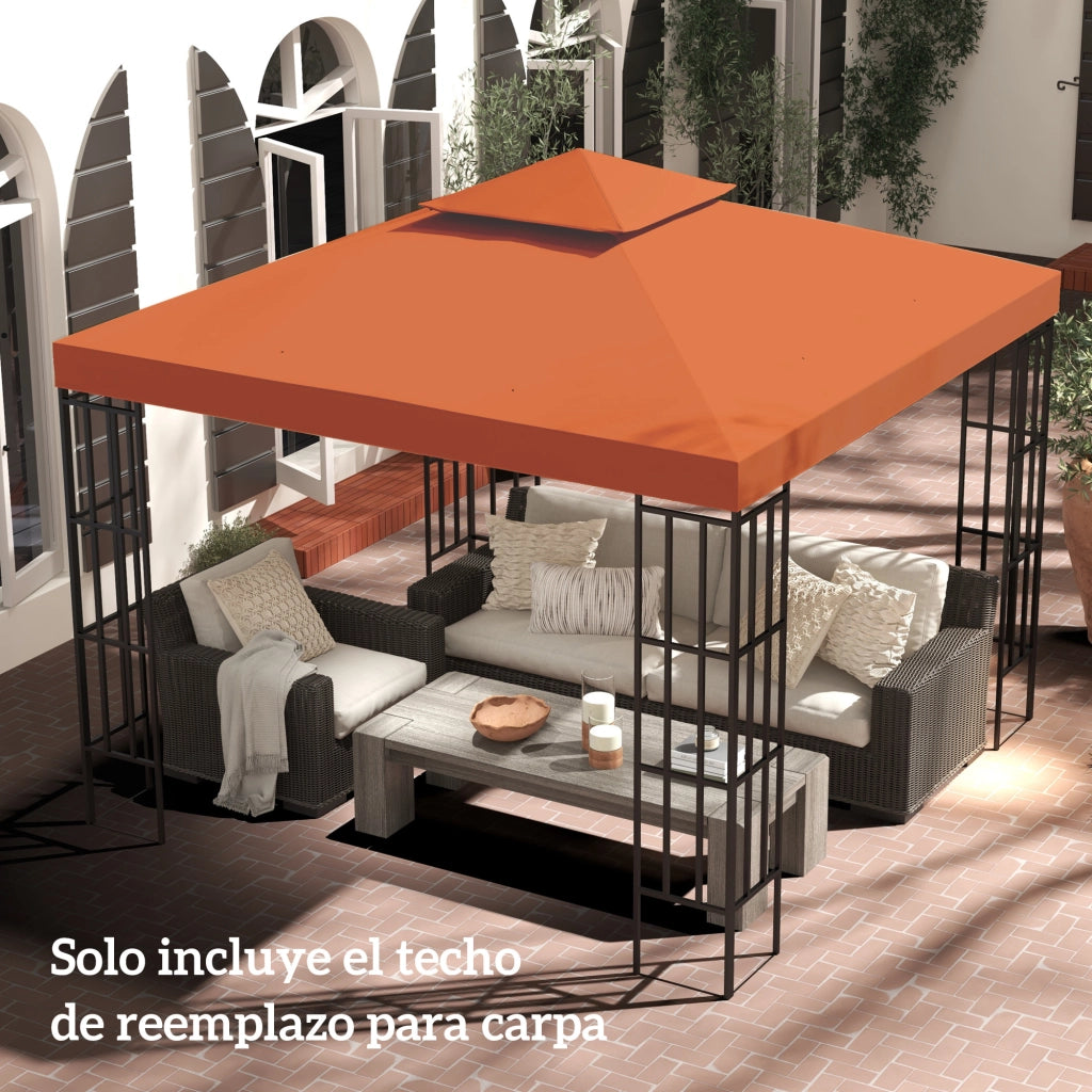 Tenda da giardino 3x3 m ¨C zephmum ¨C Rosso con fori di drenaggio