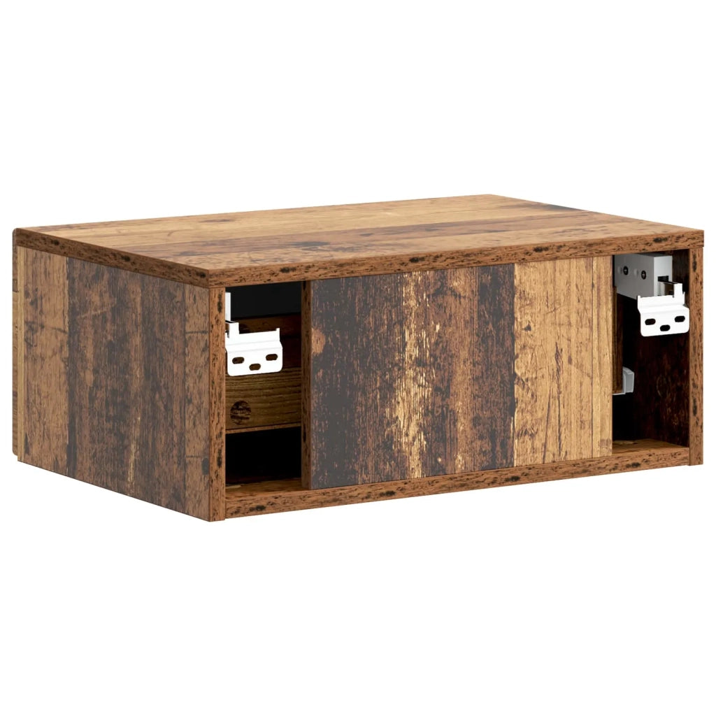 Mobiletto da notte a muro 2 pcs Legno antico 49 x 34,5 x 20 cm 899312
