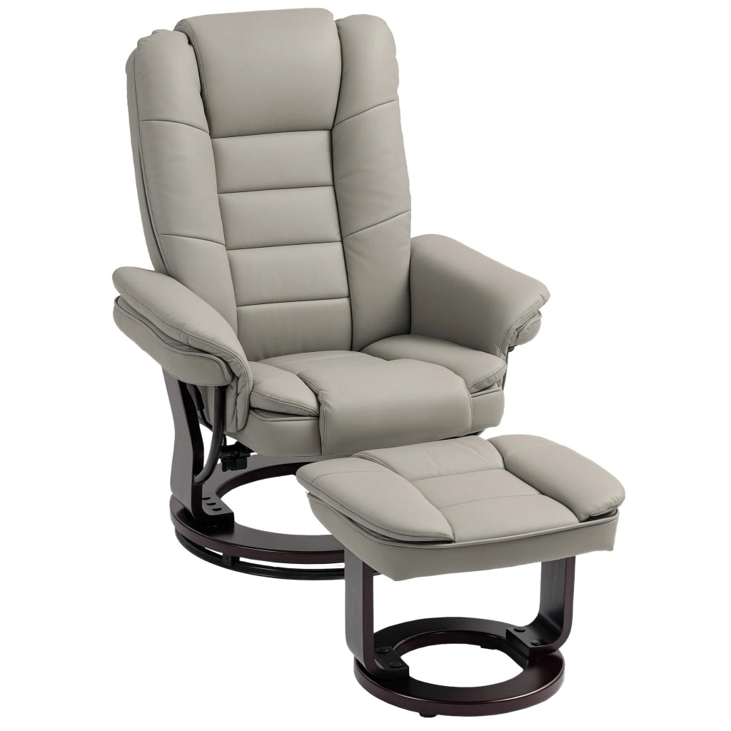 Poltrona relax reclinabile massaggiante con poggiapiedi ¨C zephmum ¨C marrone similpelle 360¡ã girevole