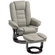 Poltrona relax reclinabile massaggiante con poggiapiedi ¨C zephmum ¨C marrone similpelle 360¡ã girevole
