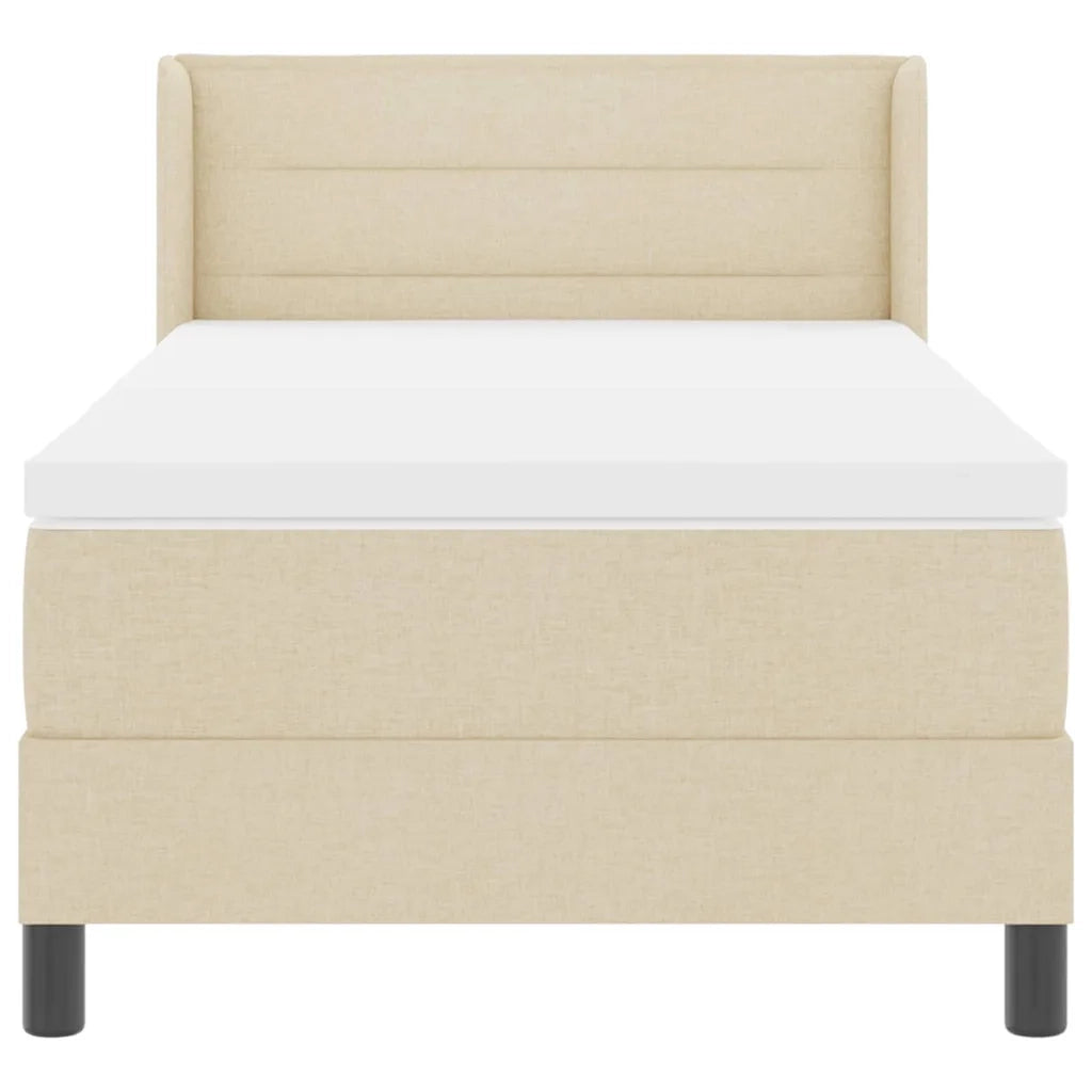Letto a molle con testiera Crema 200 x 100 cm Tessuto 3341032