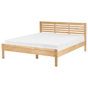 Letto in marrone chiaro 160 x 200 cm testiera e rete a doghe letto grande
