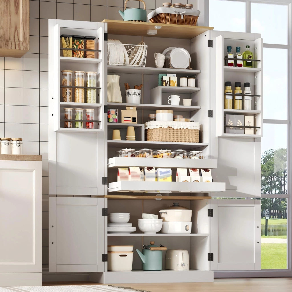 ARMADIO ALTO 80x40x180 cm MDF Bianco con luce a sensore di movimento