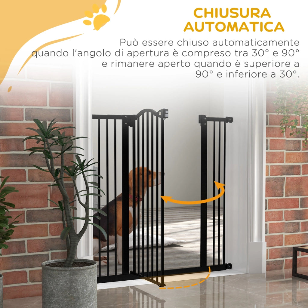 Cancelletto per Cani Estensibile ¨C zephmum ¨C Nero Metallo Plastica 74-100x94 cm