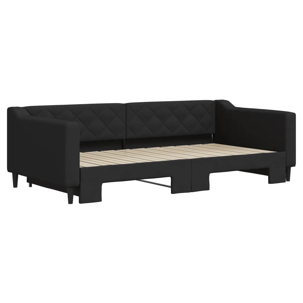 Divano Letto con Letto Estraibile-Sofa Letto-Daybed Nero 100x200 cm in Tessuto 525356