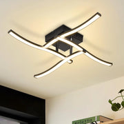 ZMH Lampada da soffitto plafoniera LED 24W nera moderna design ondulato per cucina soggiorno corridoio