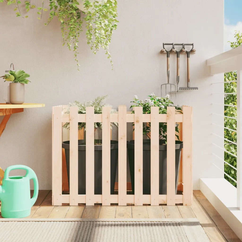 Fioriera | Cassetta per fiori | Vaso Rialzata da Giardino a Recinzione 100x50x50 cm in Pino