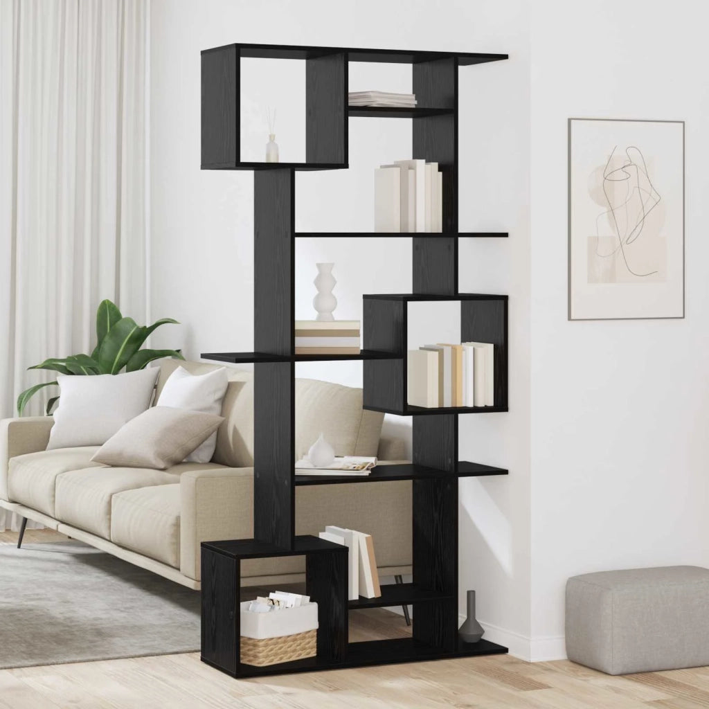 Armadio per Libri 9 livelli 92 x 29 x 188 cm Rovere Nero 3388359