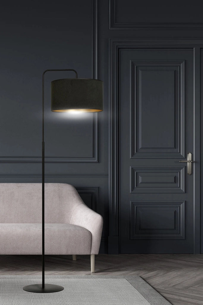 Lampada terra Emibig Hilde nera/oro E27 1 luce h150cm