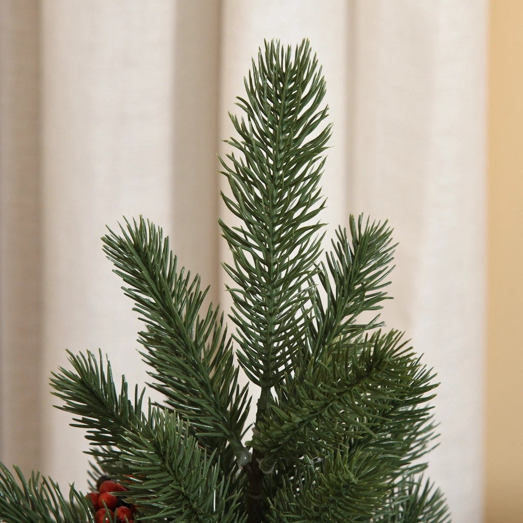 Albero di Natale Decorazione ¨C Zephmum ¨C Verde Rosso 50cm