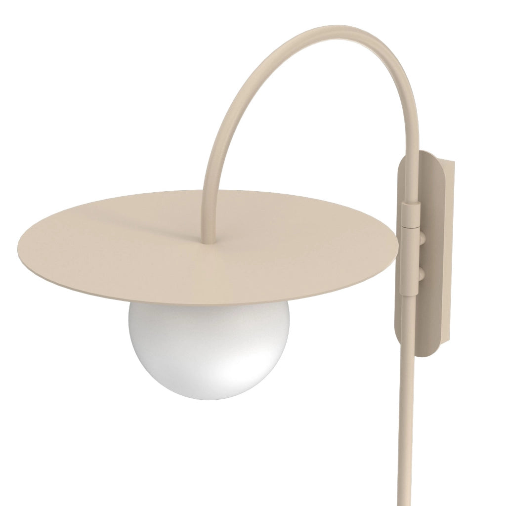 Applique decorativa Flat beige sfera bianca E27 Luminex