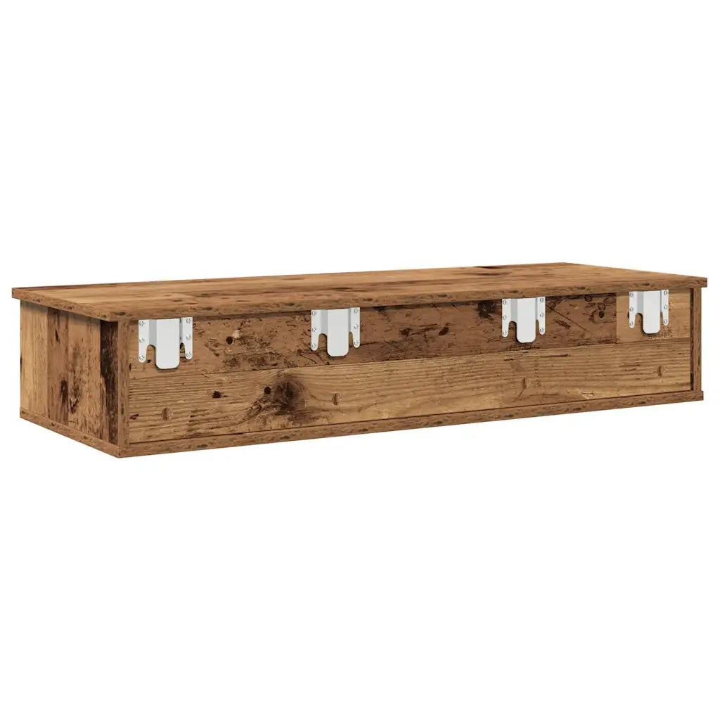 vidaXL Scaffale a Parete con Cassetti Antico 100x37,5x19 cm Truciolato