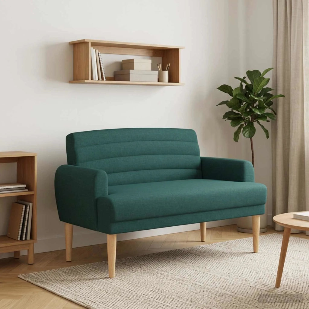 Loveseat con bottoni imbottiti Verde Scuro 116 x 67 x 80 cm 42041780