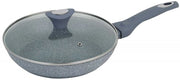 Klausberg KB-7316 Padella in granito da 24 cm con coperchio in vetro