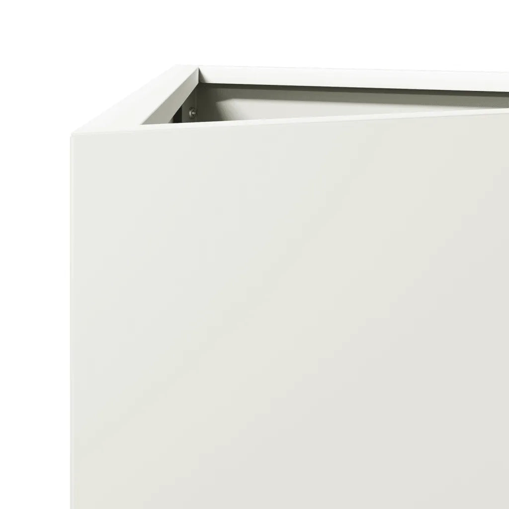 Fioriere 2 pz Bianche Triangolari 40x34,5x75 cm in Acciaio 851160