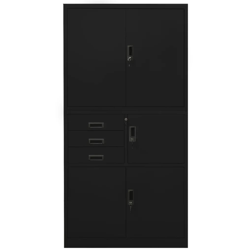 Armadio per Ufficio Nero 90x40x180 cm in Acciaio cod mxl 36771
