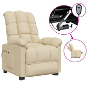 Poltrona Elettrica Reclinabile Crema in Tessuto cod mxl 13721