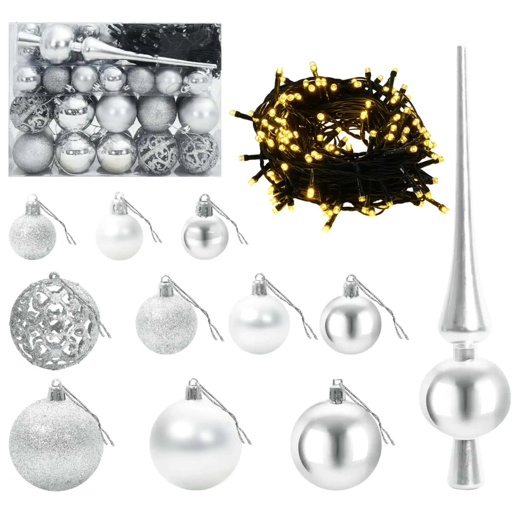 Albero di Natale Artificiale con Palline 150 cm 150 LED 3466020