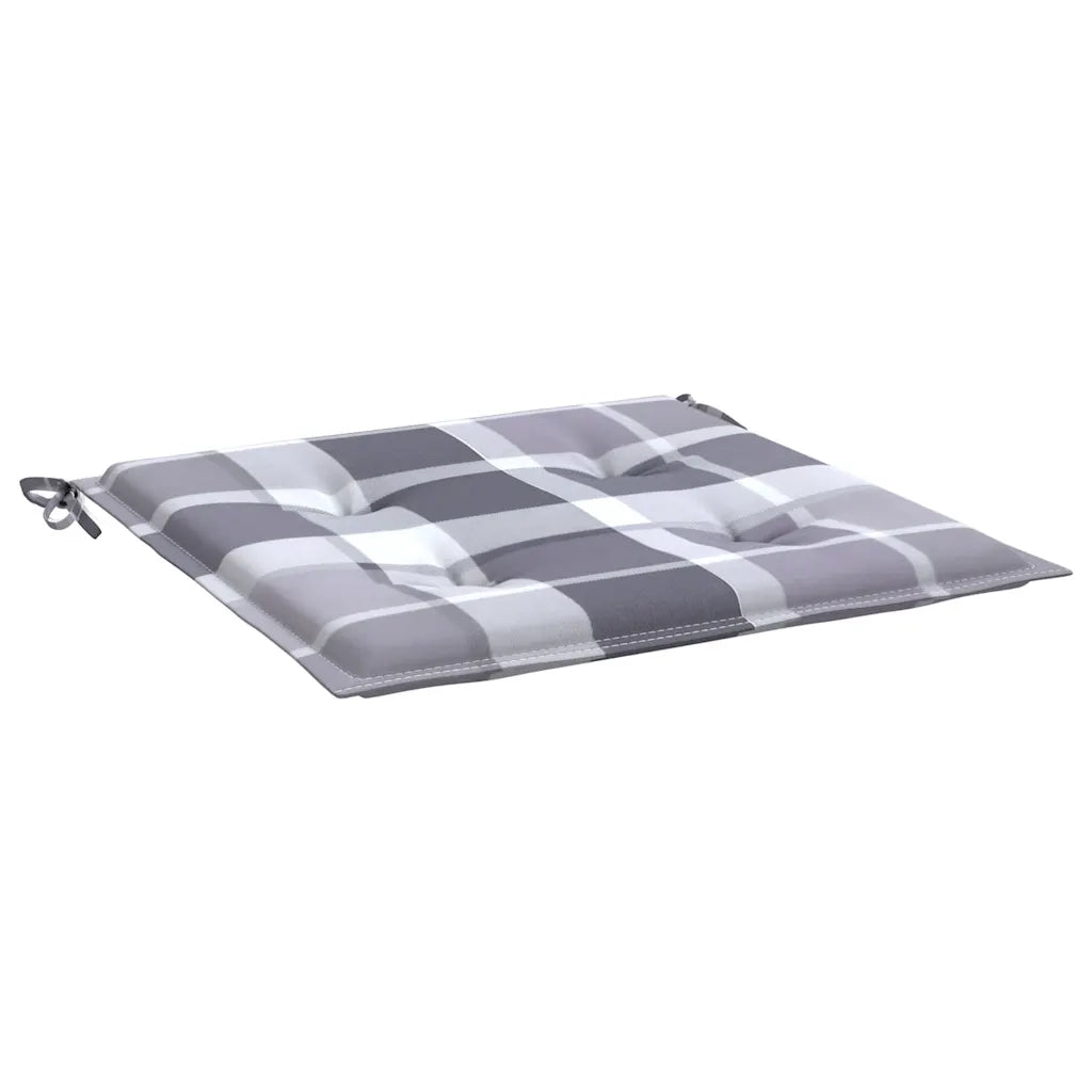 Cuscini per Sedia 2 pz a Quadri Grigi 50x50x3 cm Tessuto Oxford