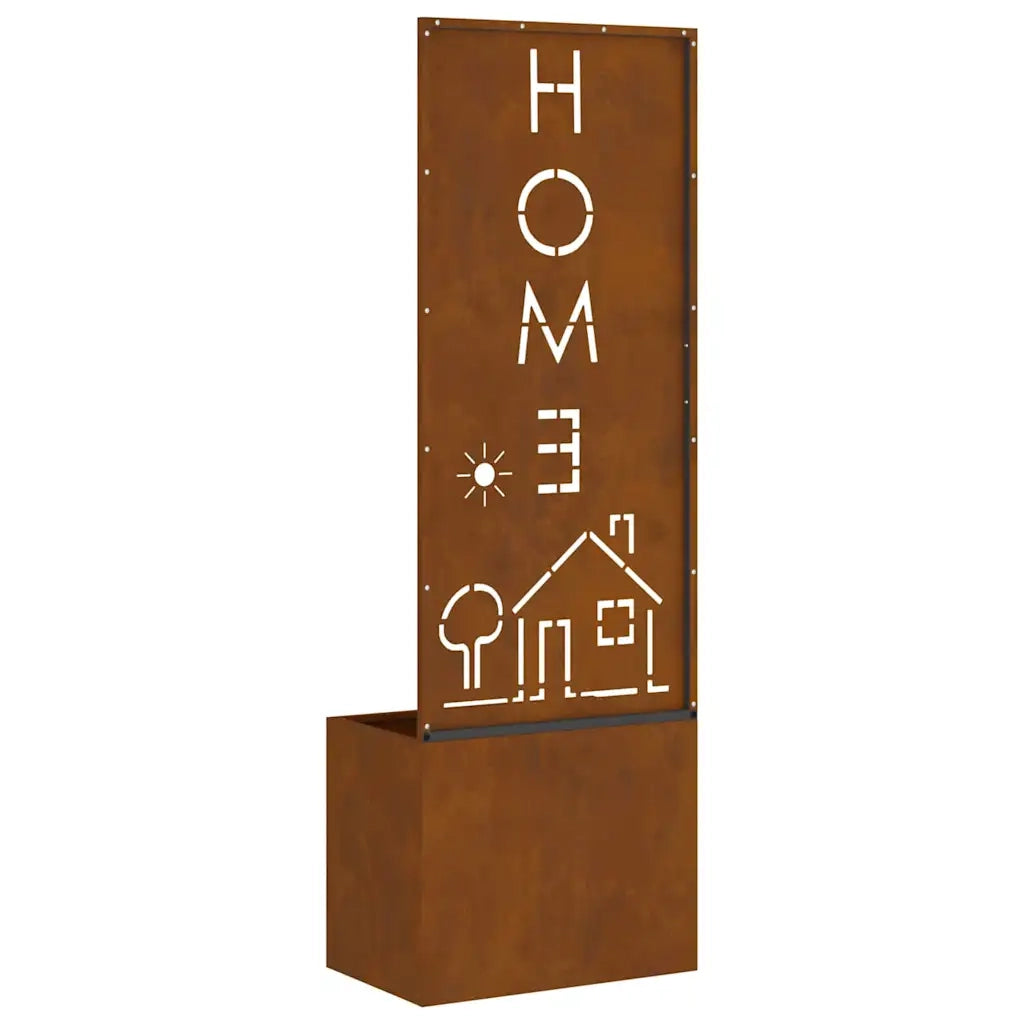 vidaXL Vaso da Giardino con Pannello Decorativo Ruggine 50 x 140 cm