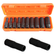 Trade Shop - Kit Set 10 Bussole 1/2" Esagonali Per Avvitatore Pistola Pneumatica Da 10 A 24mm -