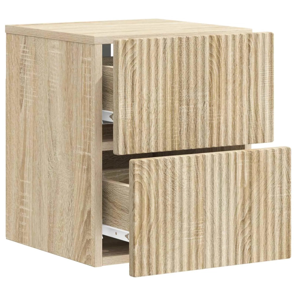Comodino | Armadio da Notte | Mobiletto da notte a muro Rovere Sonoma 33 x 34,5 x 40 cm