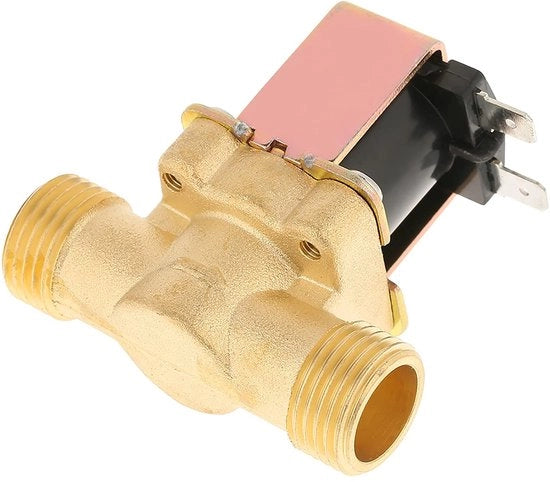 Vitello Magnetico 1/2" - Materiale in Ottone - Azionamento Elettrico - Pressione Acqua 0,02-0,8 MPa - Durata Superiore a 100.000 Clic - Dimensioni Compresse 6,5 x 6 x 3,5 cm - Valvola Acqua