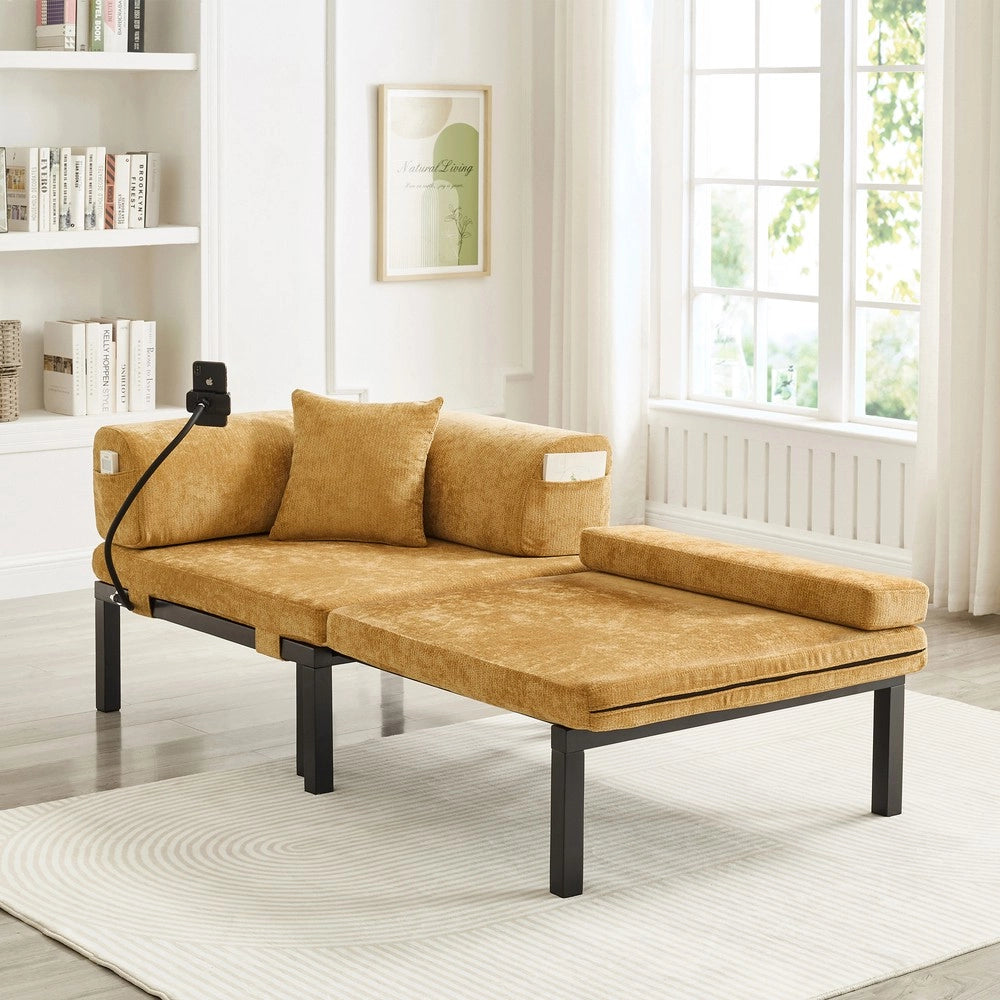 Divano Letto Singolo Estraibile in Legno Massello ¨C Xylo ¨C Giallo