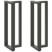 Set di 2 gambe per tavolo da bar a forma di T 50 x 35 x 110 cm con piedini regolabili design moderno in acciaio antracite 02_0057362