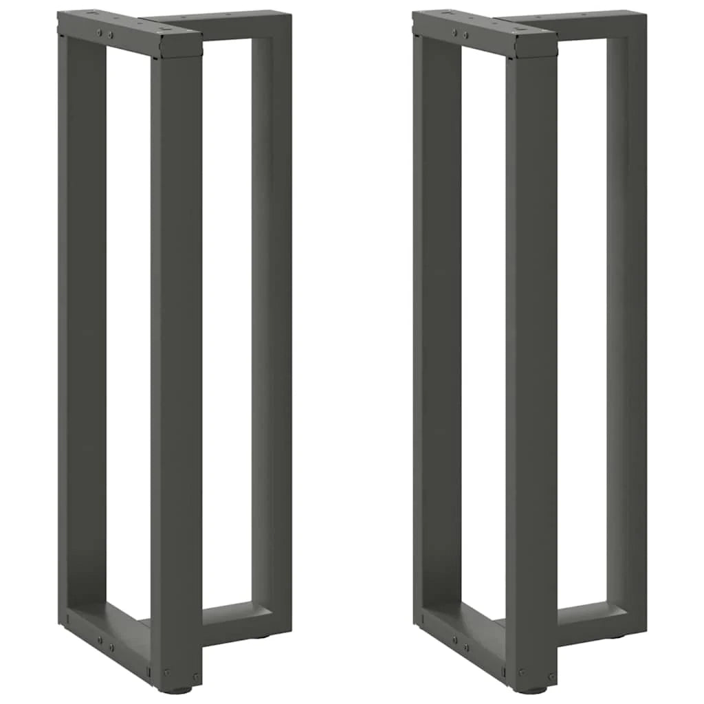 Set di 2 gambe per tavolo da bar a forma di T 50 x 35 x 110 cm con piedini regolabili design moderno in acciaio antracite 02_0057362