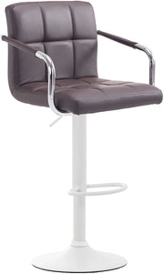 Sgabello Lucy V2 in similpelle marrone,bianco