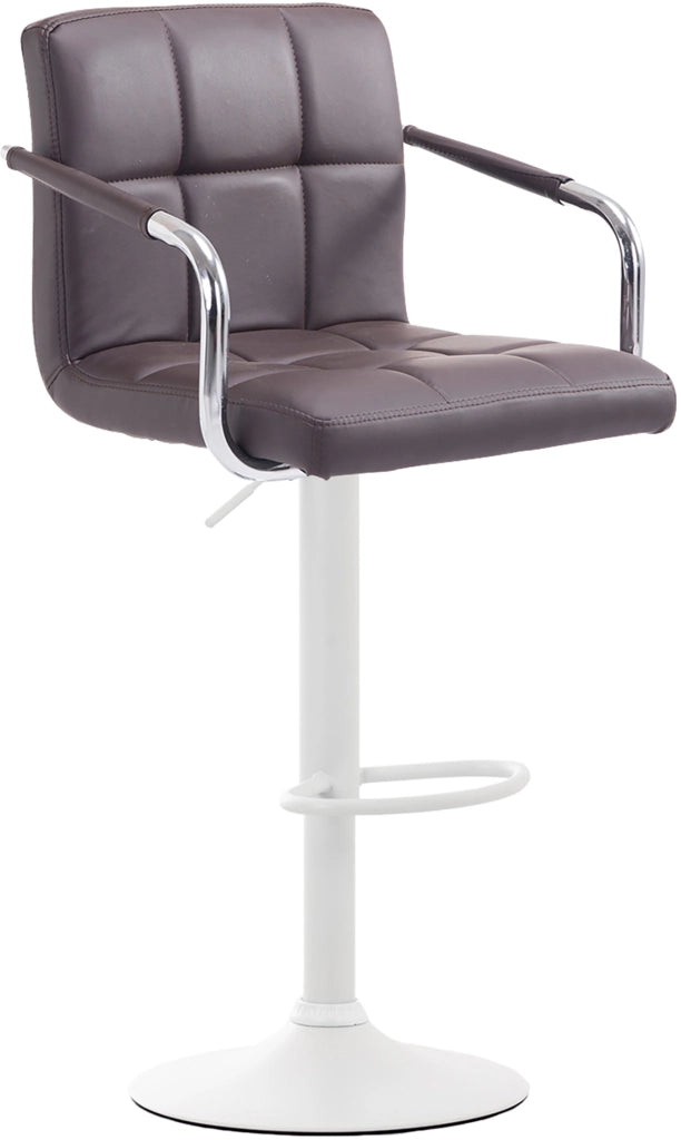 Sgabello Lucy V2 in similpelle marrone,bianco