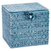 Scatola in metallo blu 12.5x12.5x11.5h cmh cm