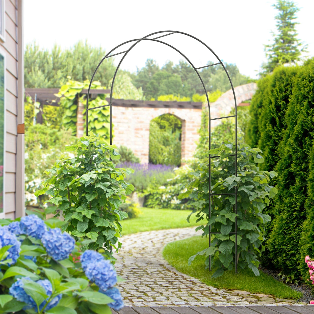 Arco da giardino in metallo nero 140 x 40 x 240 cm