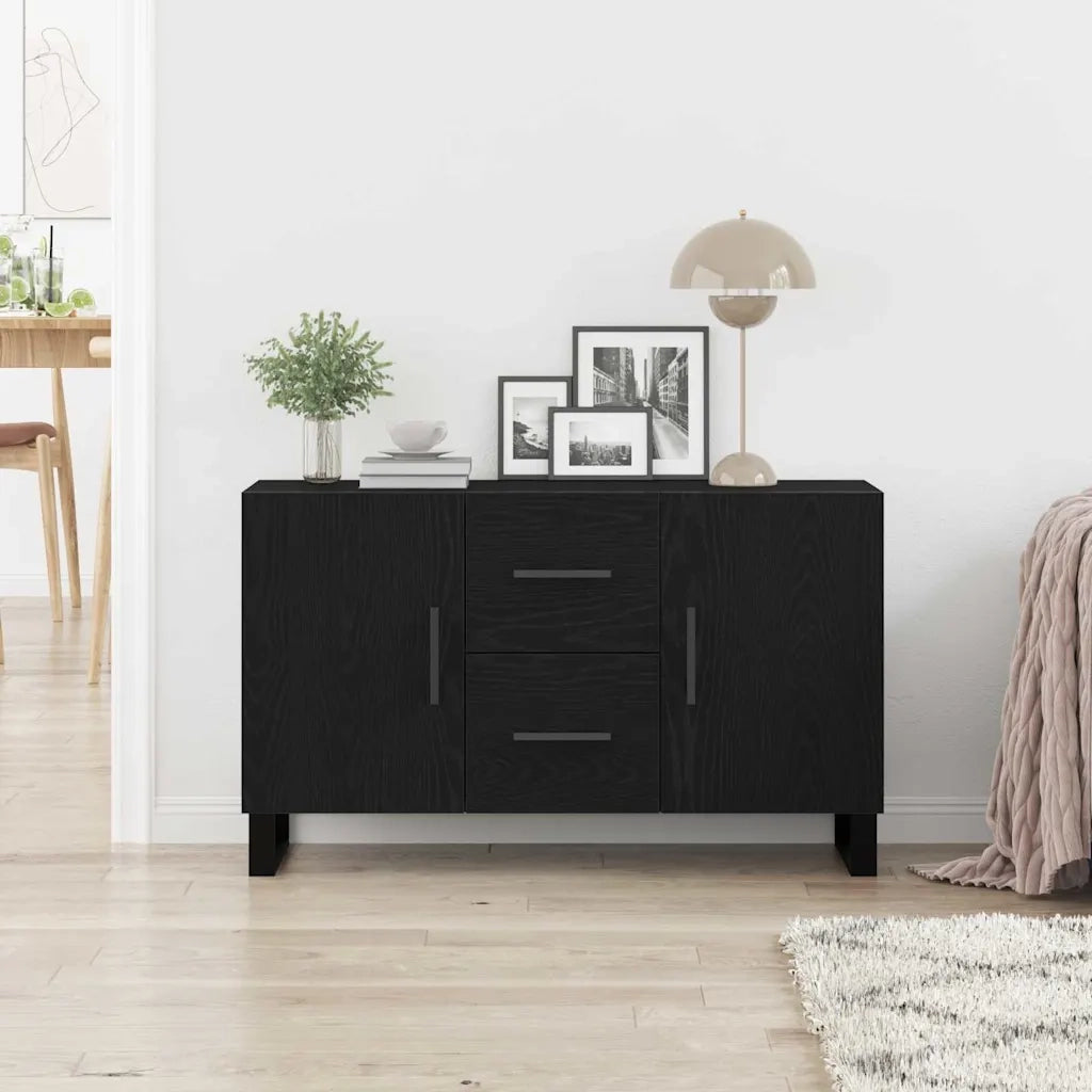 Credenza Rovere Nero 100 x 36 x 60 cm Legno multistrato 862960