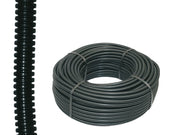 TUBO CORRUGATO PIEGHEVOLE IN PVC NERO CON TIRAFILO D16 ROTOLO DA 10 MT