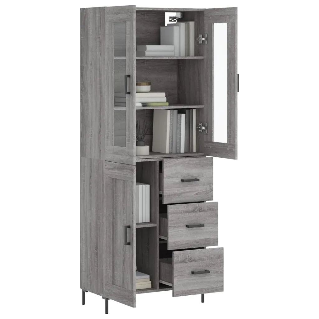 Credenza Grigio Sonoma 69,5x34x180 cm in Legno Multistrato 3198663
