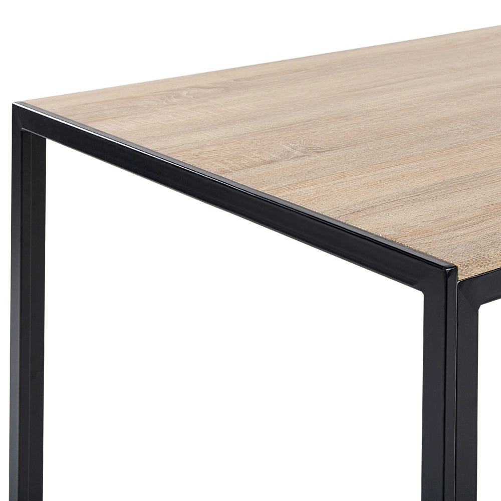 Tavolo da pranzo in legno chiaro con piano nero gambe in metallo 120 x 80 cm Tavolo da cucina tradizionale rettangolare