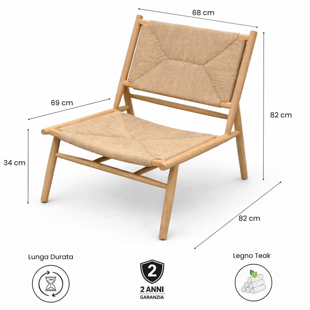 Sedia da Giardino in Legno Teak - Kora