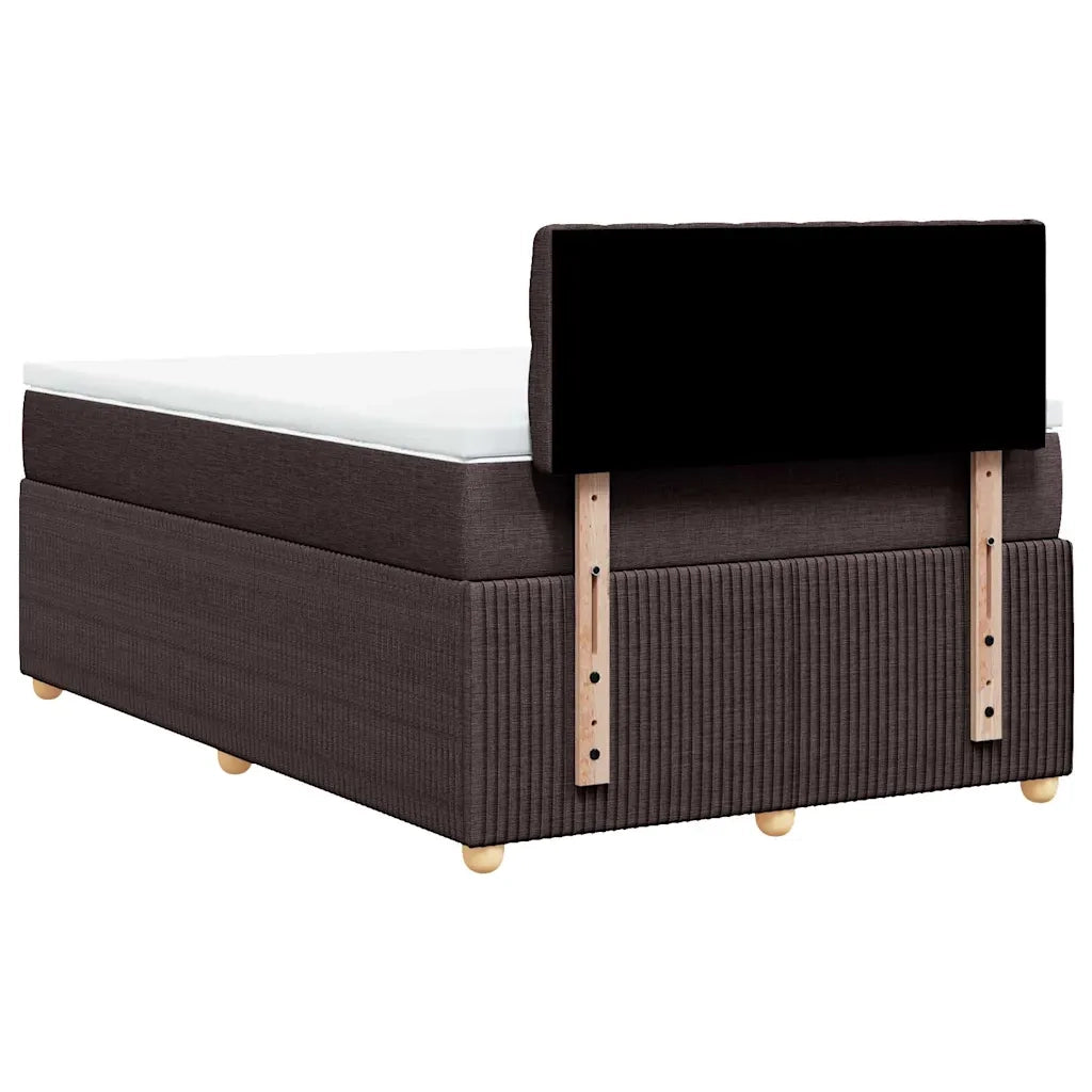 Giroletto a Molle con Materasso Marrone Scuro 120x190cm Tessuto