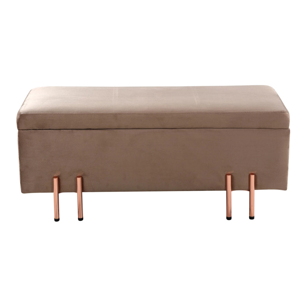 Ottomana Dals Cassapanca con Seduta Imbottita 118x40x42 cm Marrone [en.casa]