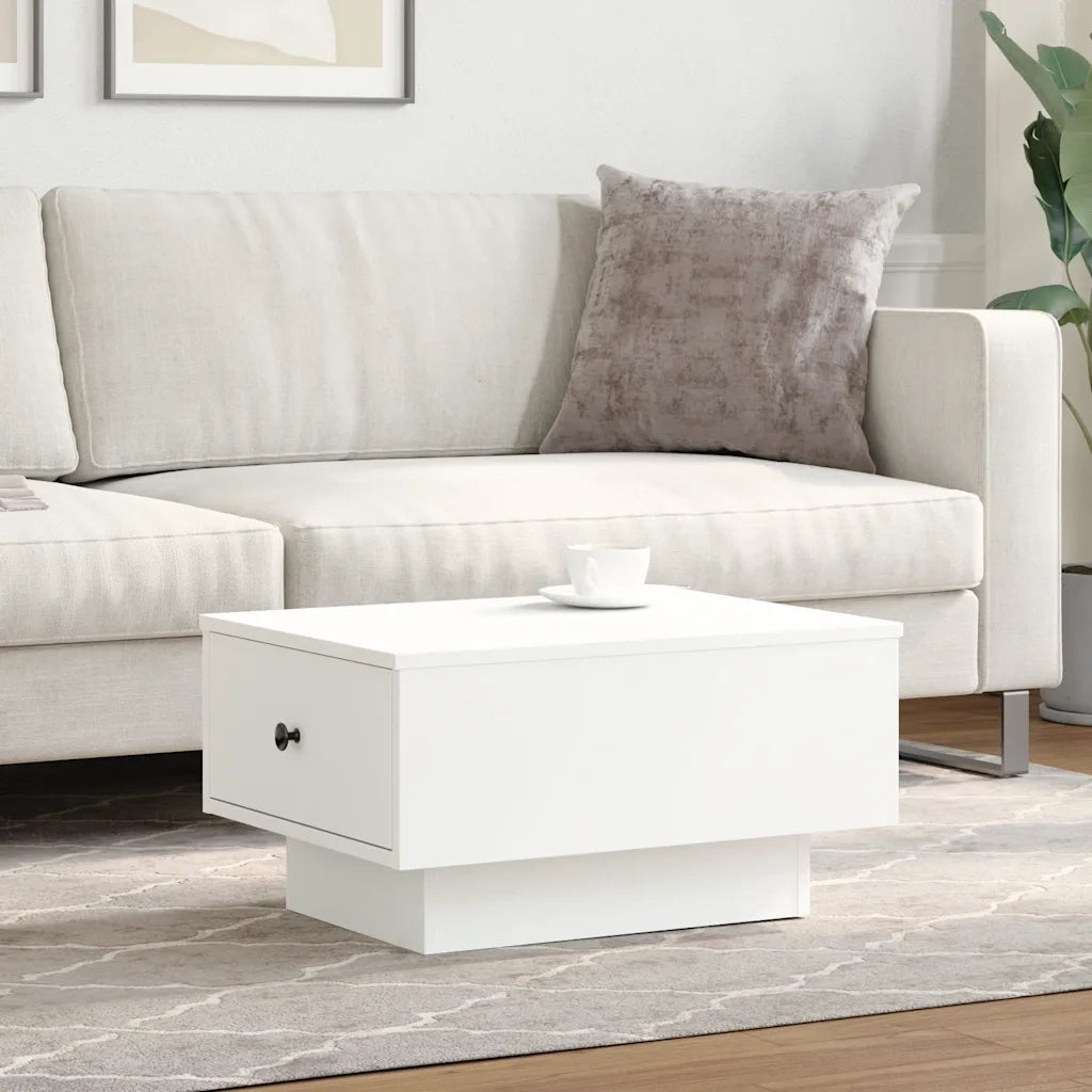 Tavolino da salotto | Tavolino da caff¨¨ | Tavolino da Soggiorno Bianco 60x45x31 cm in Legno Multistrato