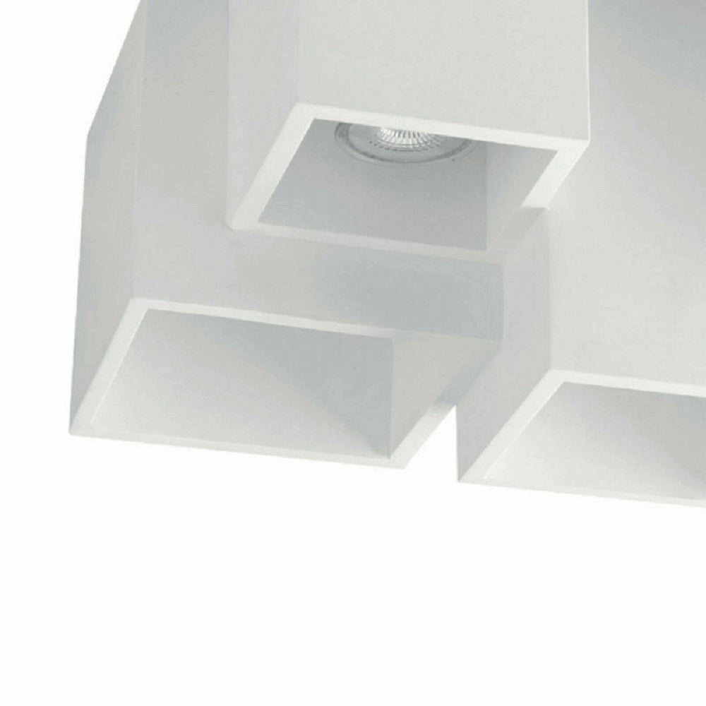 Trade Shop - Lampada In Gesso A 5 Cubi Da Soffitto Lampadario Supporto Faretti Gu10 Gs-c06-5 -