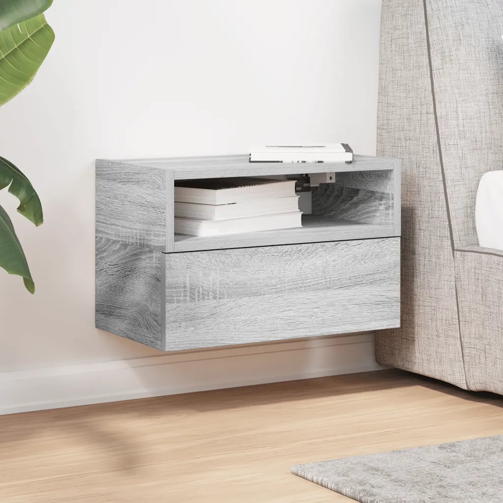 Comodino a Muro Grigio Sonoma 45x26x28,5 cm 858606