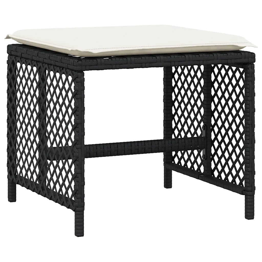 Set da Pranzo da Giardino 11 pz con Cuscini in Polyrattan Nero 3210786