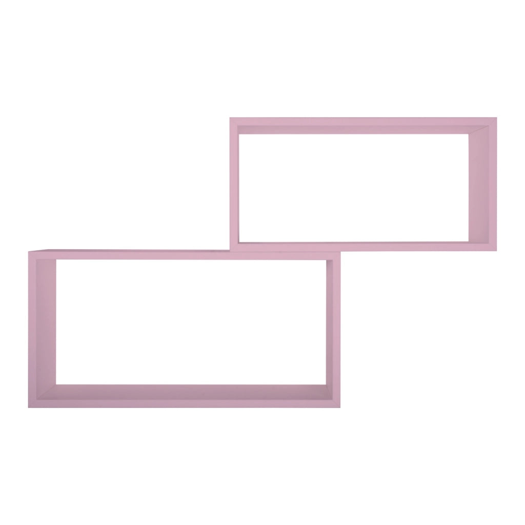 Mensole da parete rettangolari Set di 2 pz colore Rosa mod. Bislungo