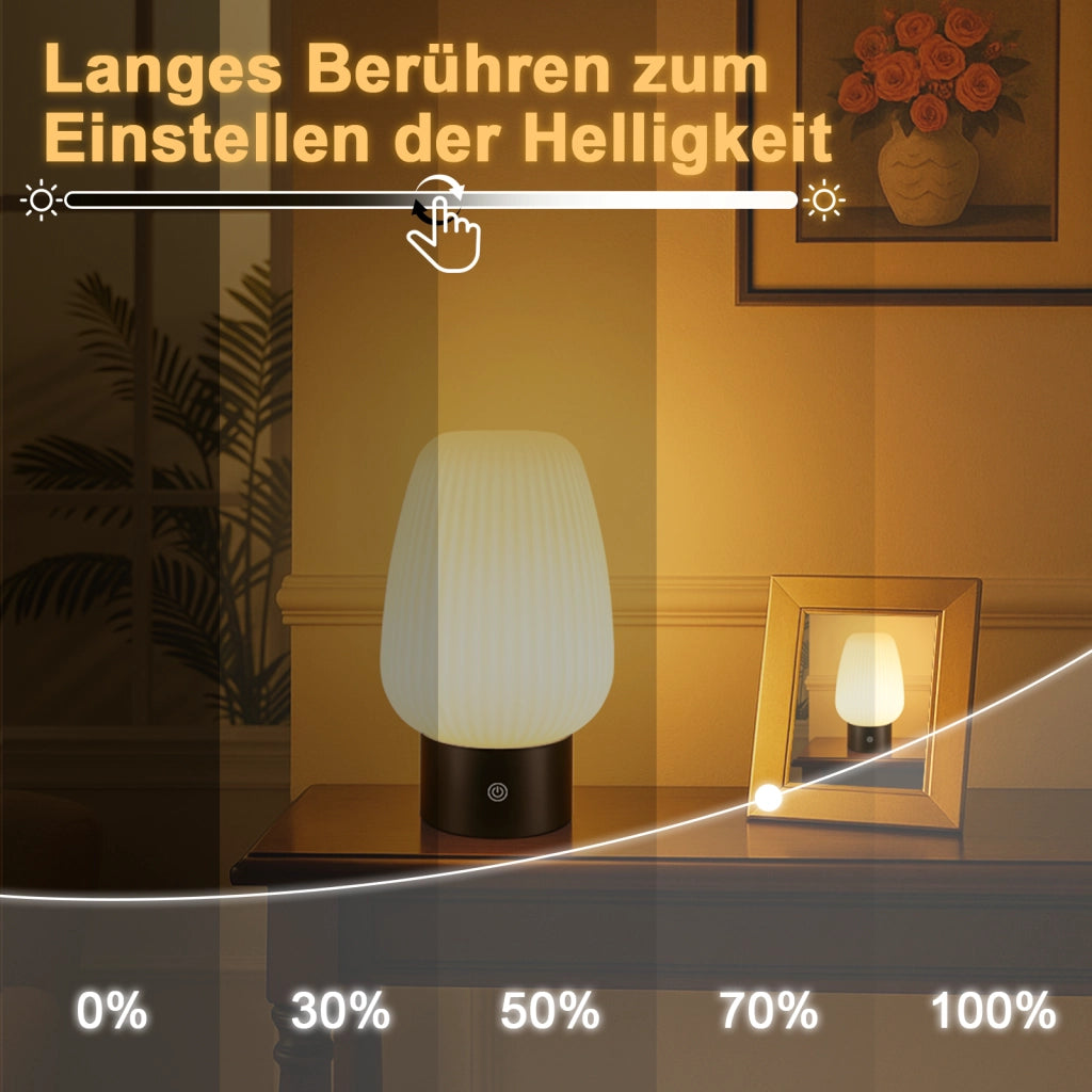 ZMH Lampada da tavolo LED bianca wireless touch dimmerabile ricaricabile per camera letto comodino