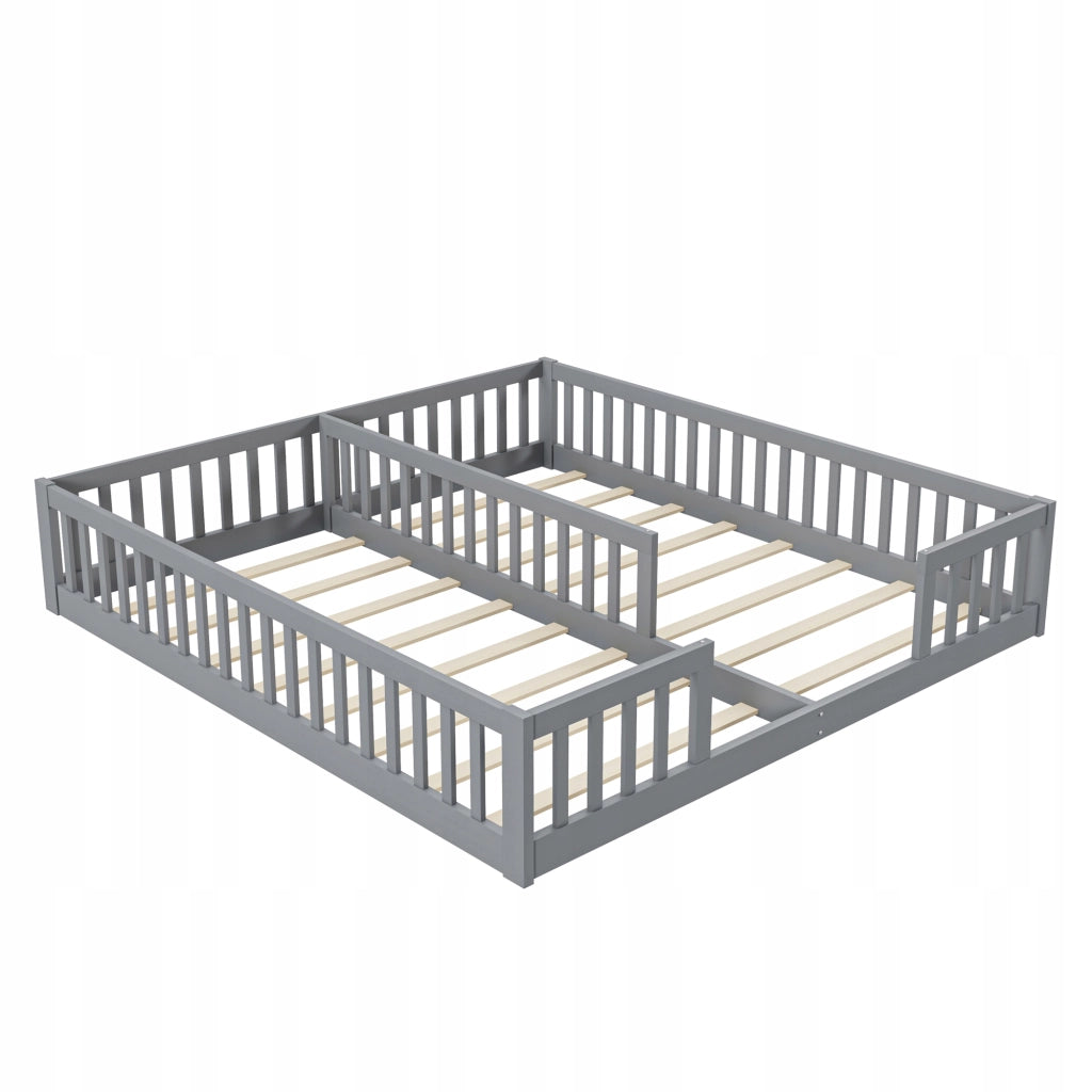 Letto a pannelli 90x200 - Xylo - Grigio con sponda