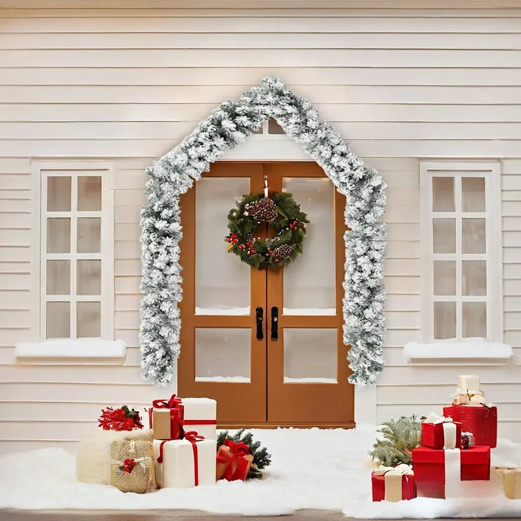 Ghirlanda Natalizia con Neve Verde 5 m in PVC 320967