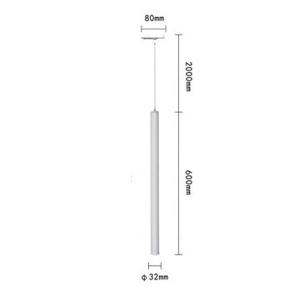 Trade Shop - Lampada Led A Sospensione 3w Cilindro Per Binario Track Monofase Proiettore Lp-79 -